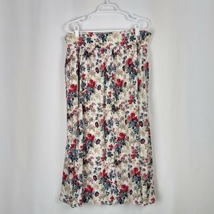 Vintage 70s Boho Rose Floral Maxi Skirt Germany XL